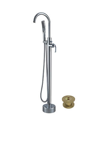 Freestanding Bathtub Faucet Chrome with Hand Shower